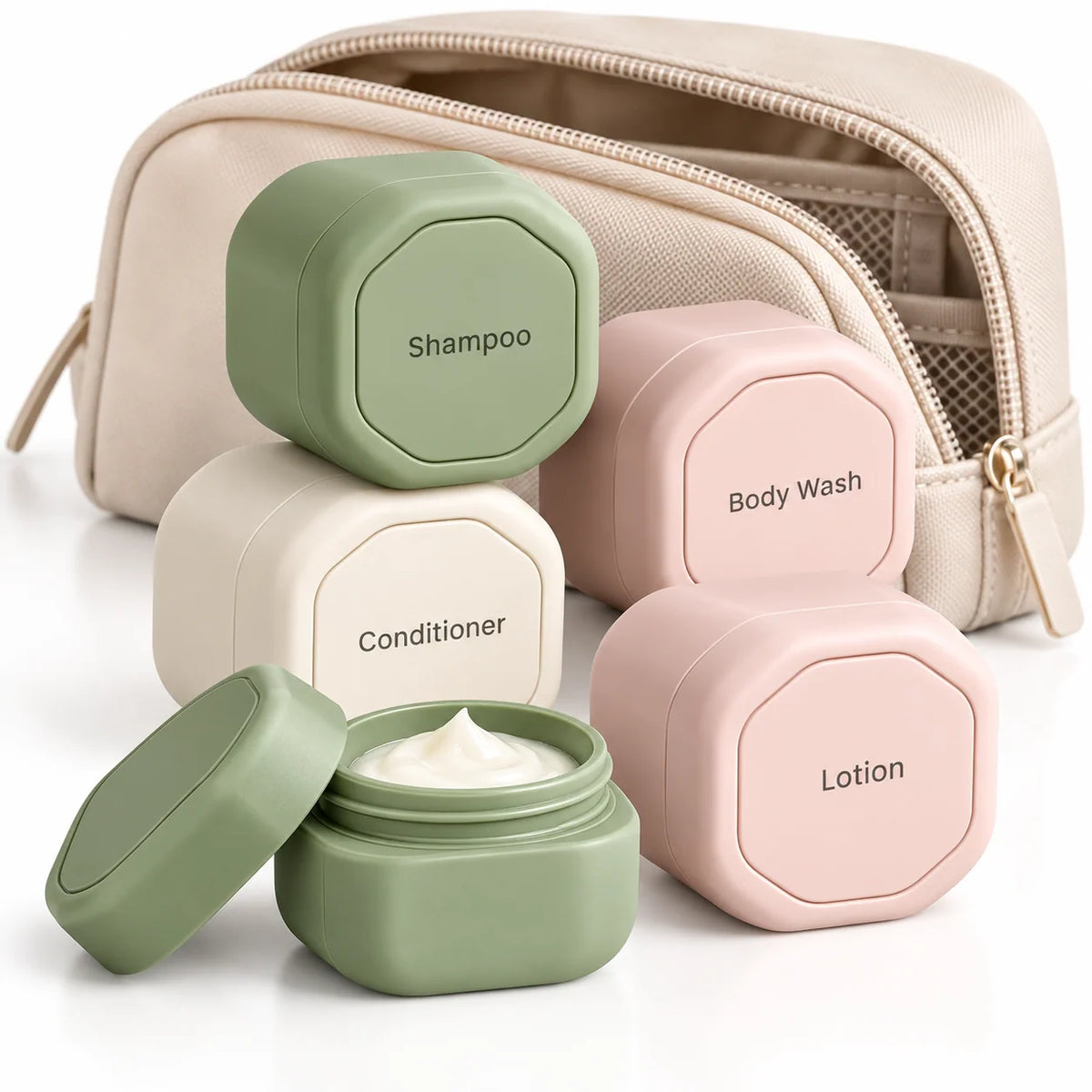 Toiletry Jars Leakproof Stackable Silicone