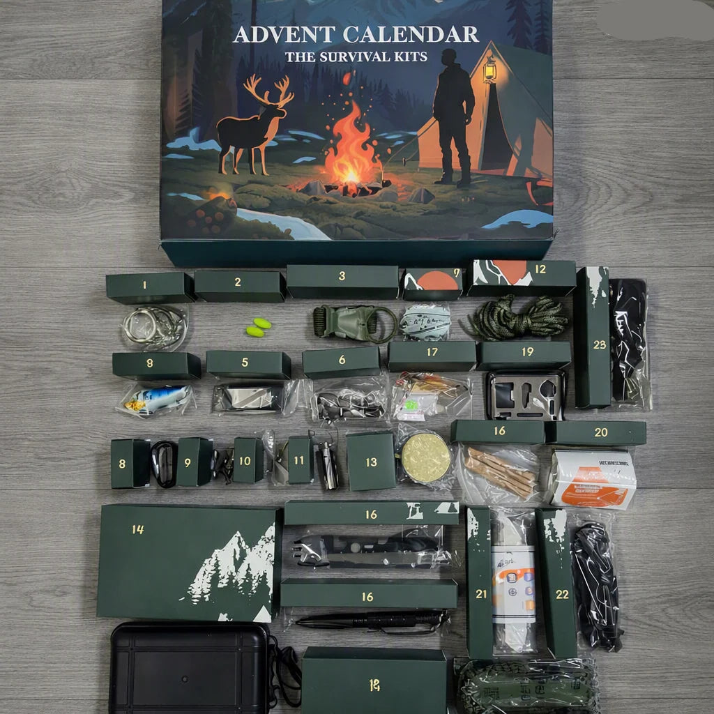 Tool Advent Calendar 24-Piece Outdoor Set for Camping & DIY