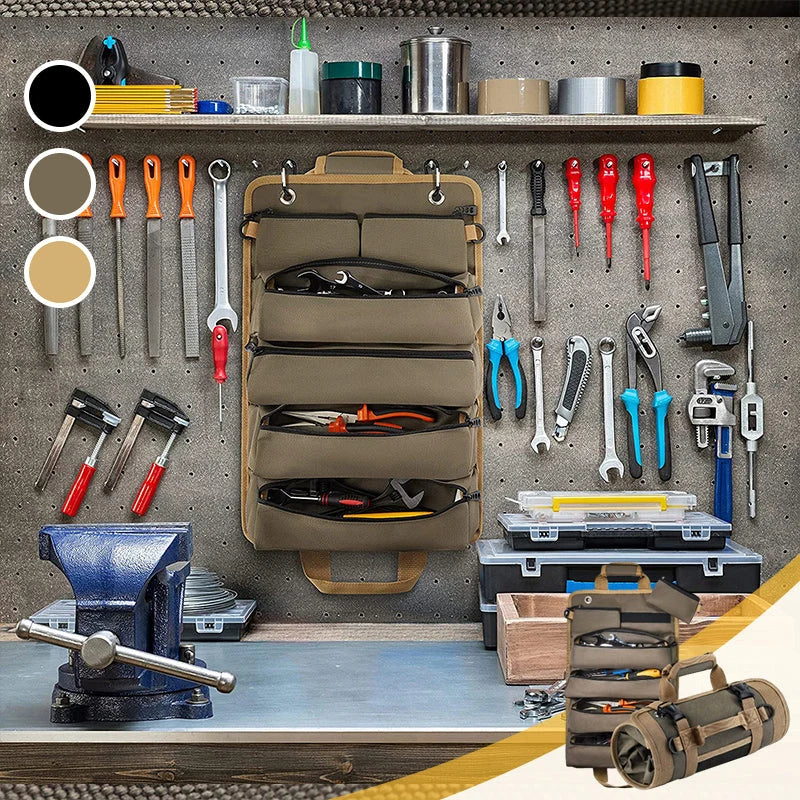 Tool Roll Bag Compact Oxford Fabric & Removable Pockets