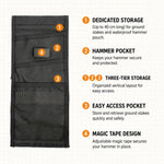 Tool Roll Waxed Canvas Multiple Pockets