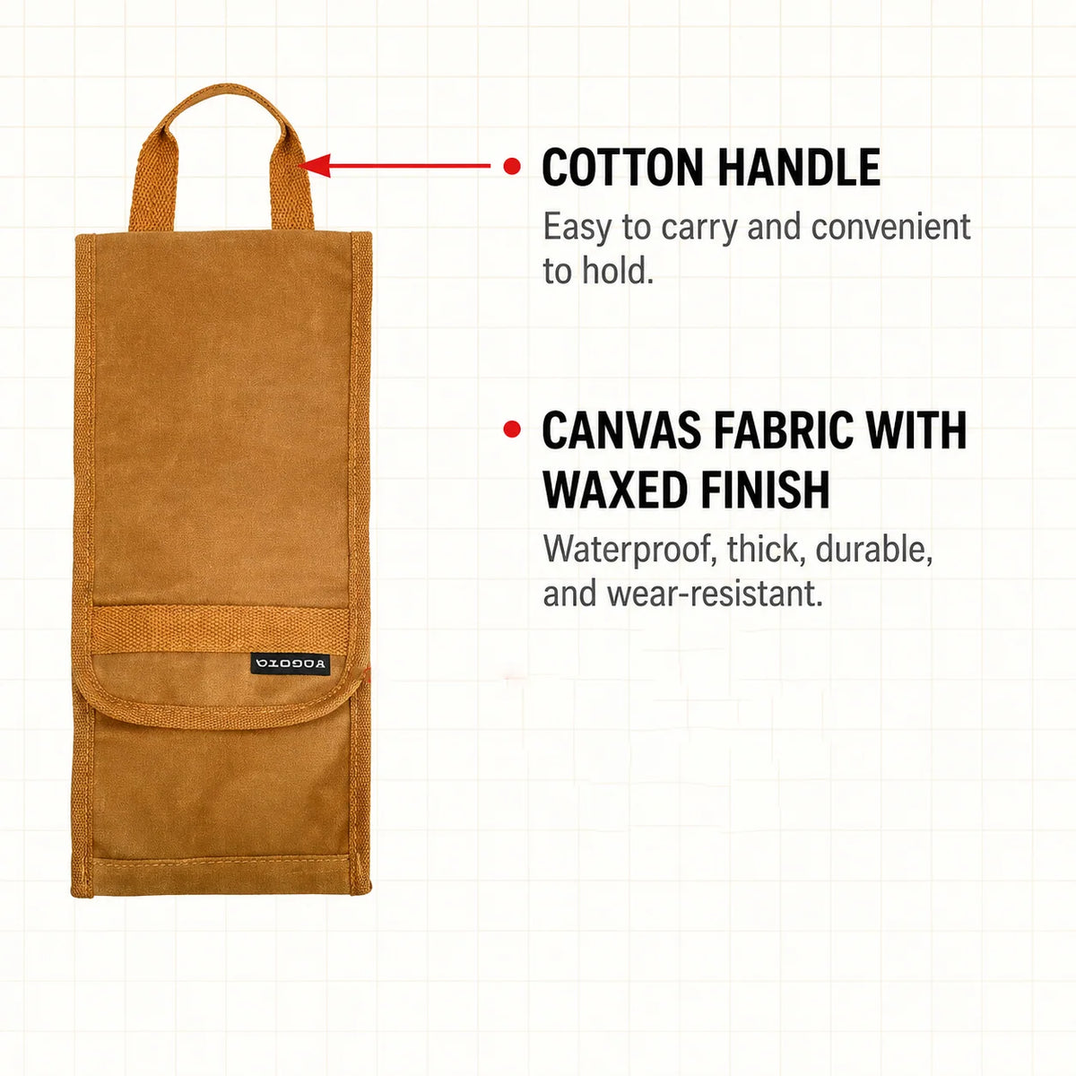 Tool Roll Waxed Canvas Multiple Pockets