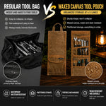 Tool Roll Waxed Canvas Multiple Pockets
