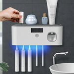 Toothbrush Holder Wall-Mounted Automatic Dispenser & UV Sterilizer Five-Slot