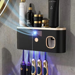 Toothbrush Holder Wall-Mounted Automatic Dispenser & UV Sterilizer Five-Slot