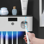 Toothbrush Holder Wall-Mounted Automatic Dispenser & UV Sterilizer Five-Slot