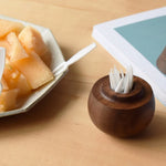 Toothpick Holder Wooden Pear-Shaped Compact