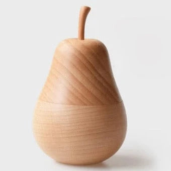 Toothpick Holder Wooden Pear-Shaped Compact
