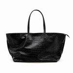 Tote Bag Large Capacity Crocodile Texture Zip Closure