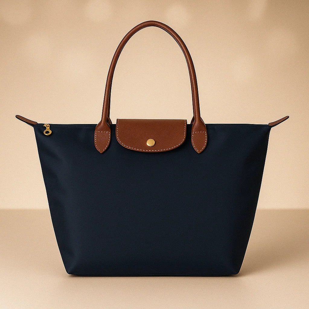 Tote Bag Leather Handles & Waterproof Lining