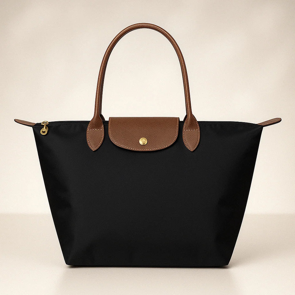 Tote Bag Leather Handles & Waterproof Lining