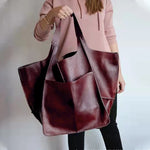 Tote Bag Oversized Scratch-Resistant PU Leather Convertible