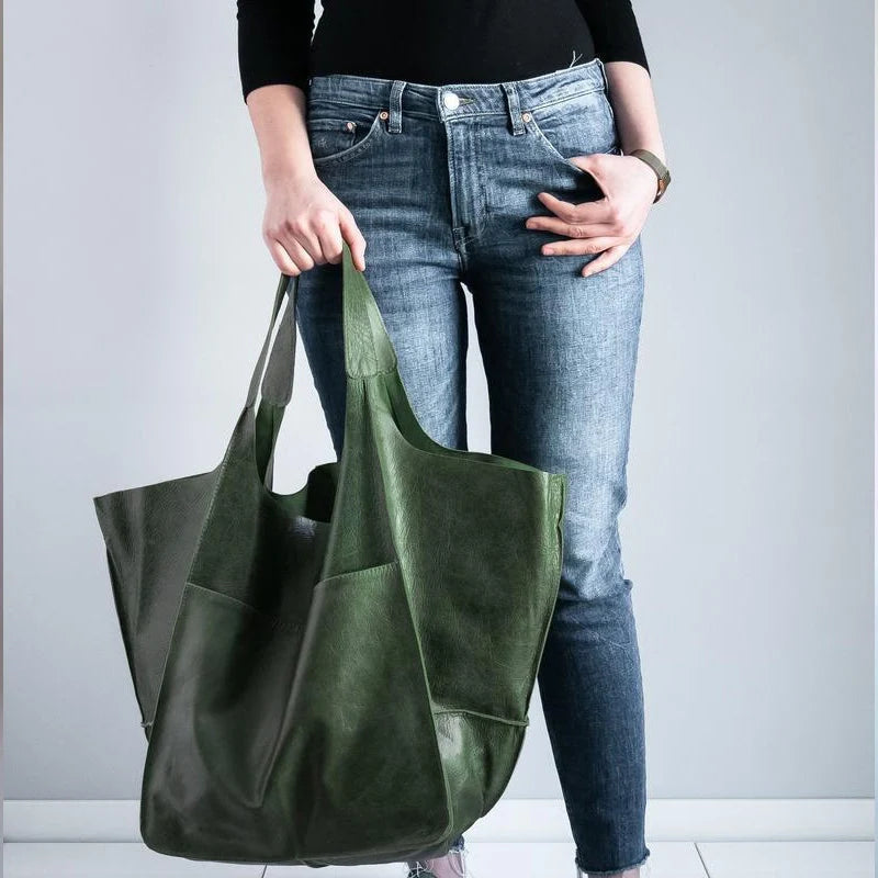 Tote Bag Oversized Scratch-Resistant PU Leather Convertible