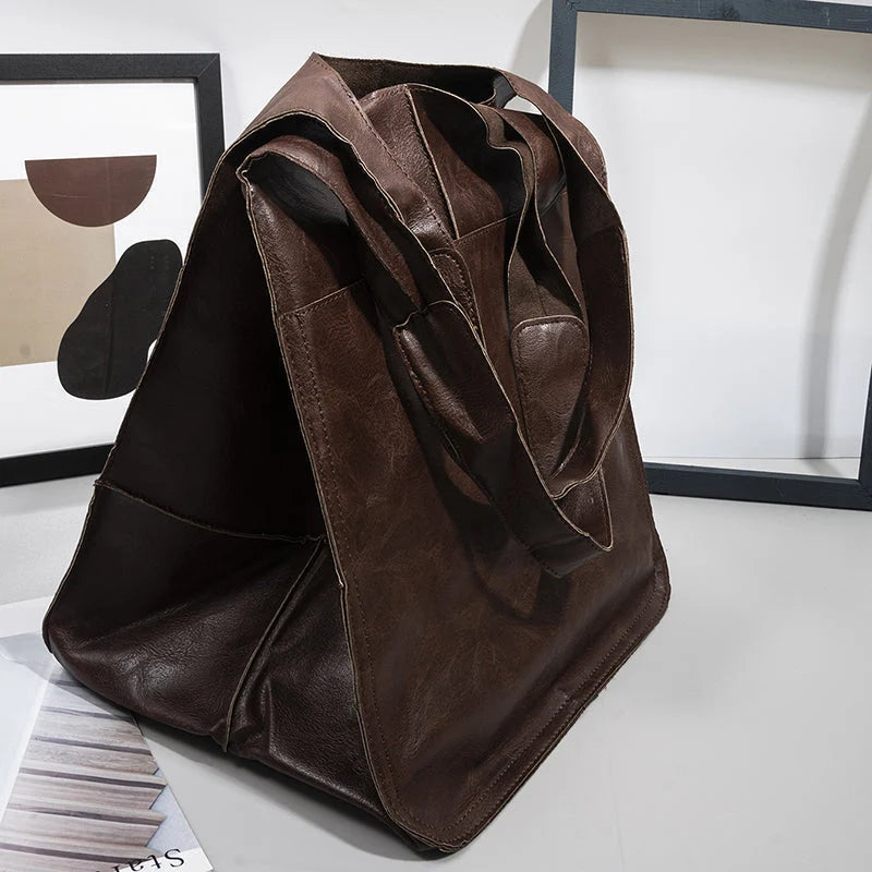 Tote Bag Oversized Scratch-Resistant PU Leather Convertible