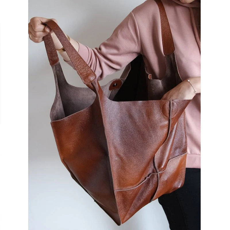 Tote Bag Oversized Scratch-Resistant PU Leather Convertible