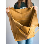 Tote Bag Oversized Scratch-Resistant PU Leather Convertible
