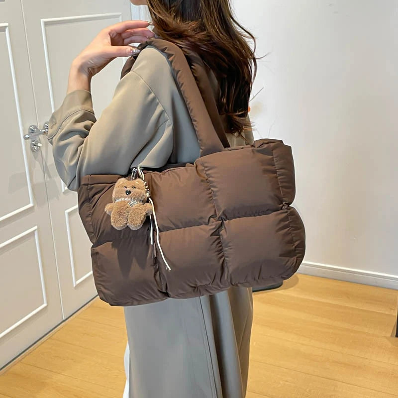 Tote Bag Puffed Spacious Adjustable Handles