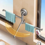 Towel Rack 180° Swivel Arms Suction Cup Mounting