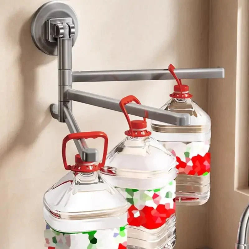 Towel Rack 180° Swivel Arms Suction Cup Mounting