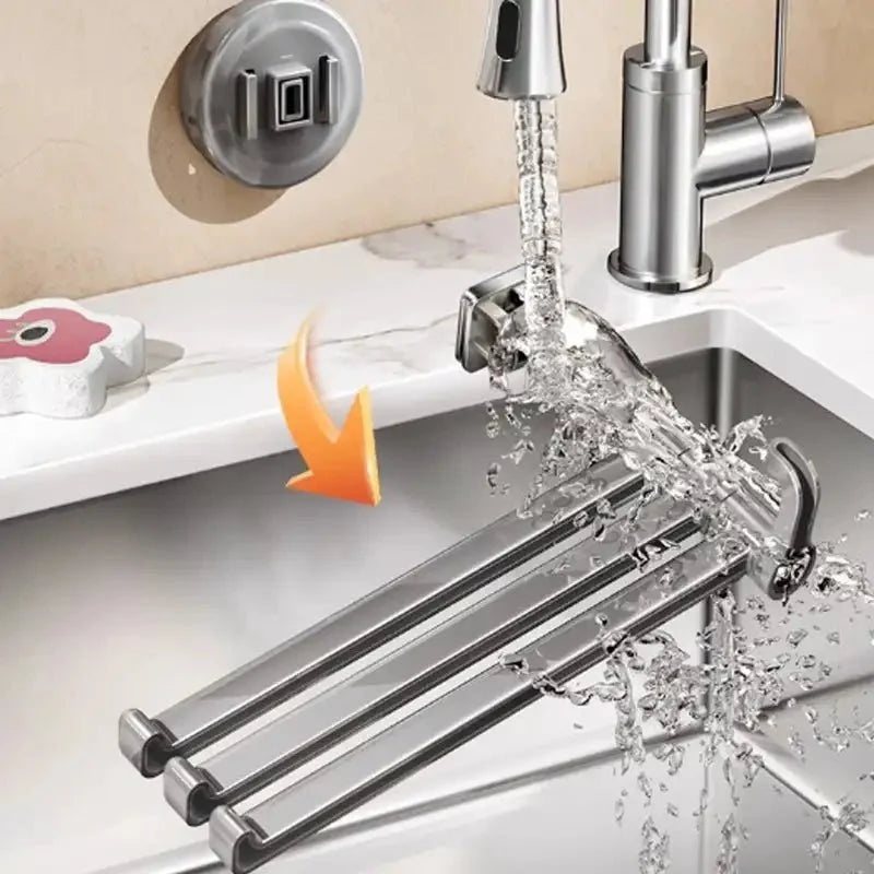 Towel Rack 180° Swivel Arms Suction Cup Mounting