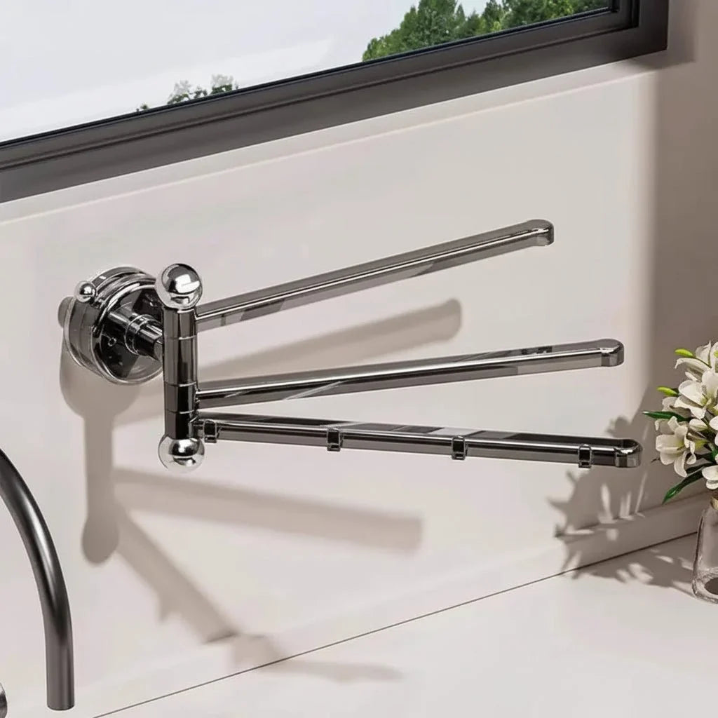 Towel Rack 180° Swivel Arms Suction Cup Mounting