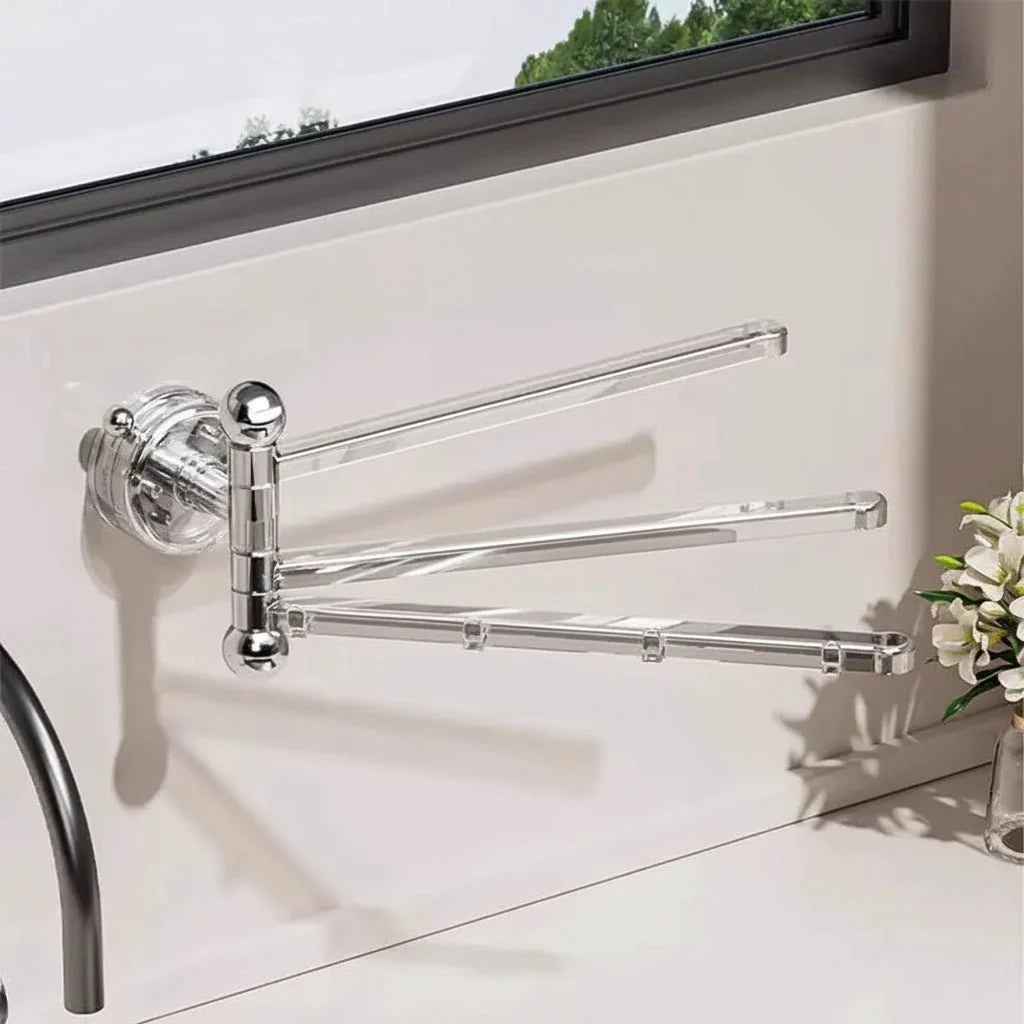 Towel Rack 180° Swivel Arms Suction Cup Mounting
