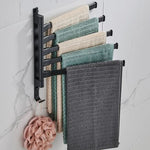Towel Rack 5-Arm Space-Saving Matte Black Metal