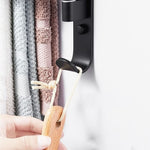 Towel Rack 5-Arm Space-Saving Matte Black Metal