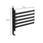 Towel Rack Five-Arm Space-Saving Metal Matte Black