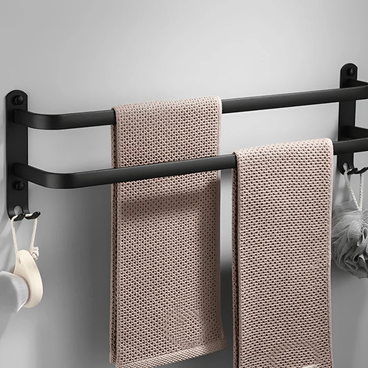 Towel Rack Wall-Mounted Aluminum Space-Saving Storage
