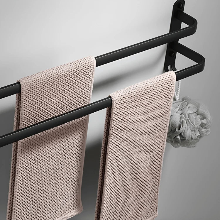 Towel Rack Wall-Mounted Aluminum Space-Saving Storage