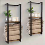 Towel Rack Wall-Mounted Stainless Steel Rust-Resistant Space-Saving