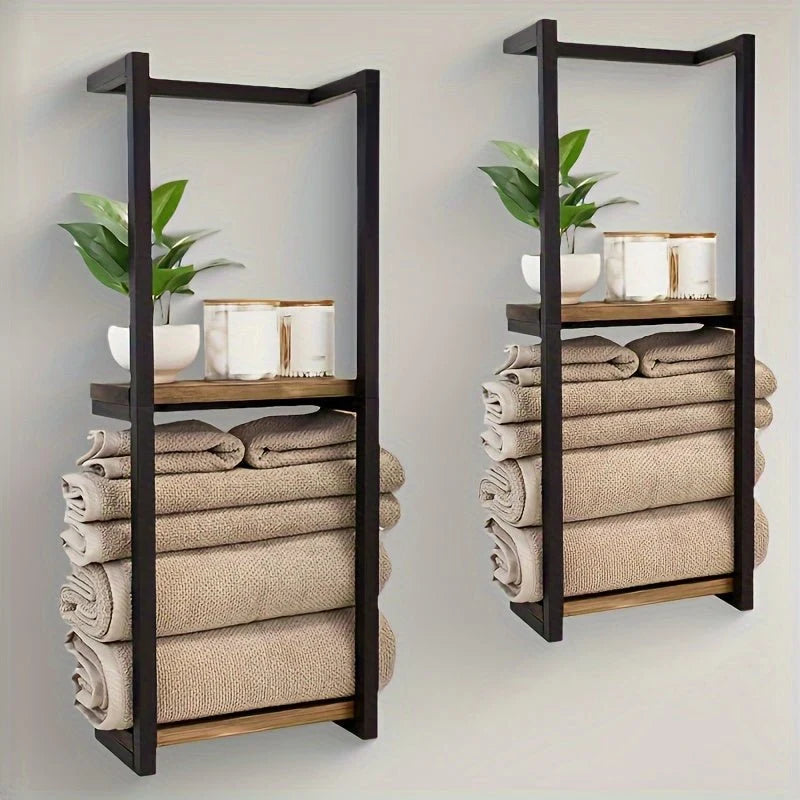 Towel Rack Wall-Mounted Stainless Steel Rust-Resistant Space-Saving