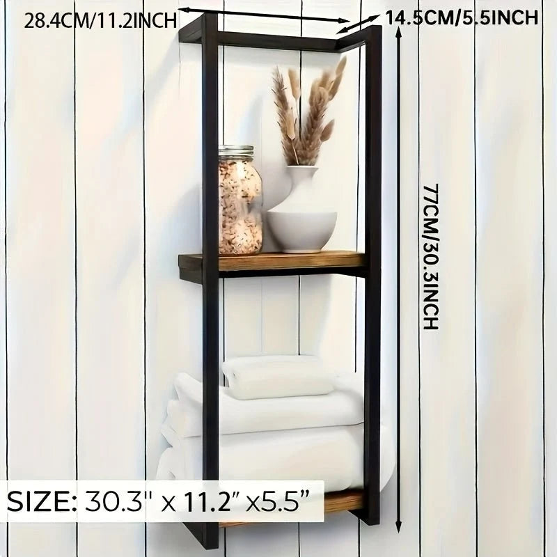 Towel Rack Wall-Mounted Stainless Steel Rust-Resistant Space-Saving