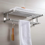 Towel Rack Wall-Mounted Stainless Steel Space-Saving