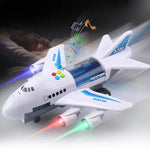 Toy Airplane Inertial Drive Lights & Music With 2 Mini Cars