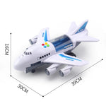 Toy Airplane Inertial Drive Lights & Music With 2 Mini Cars