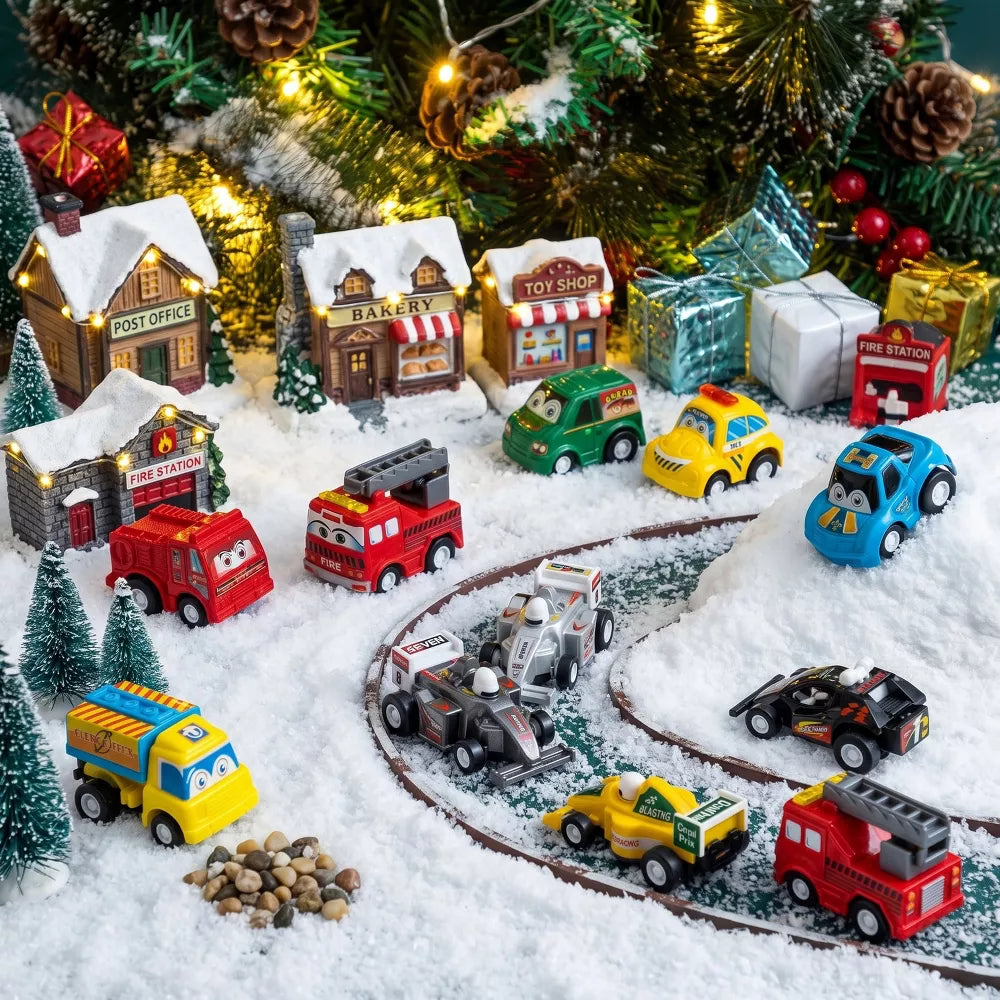 Toy Car Advent Calendar Pull-Back Action 24 Vehicles