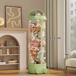 Toy Storage Organizer Clear PVC Zippered Lid Rolling Wheels Ventilated Base