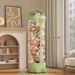Toy Storage Organizer Clear PVC Zippered Lid Rolling Wheels Ventilated Base