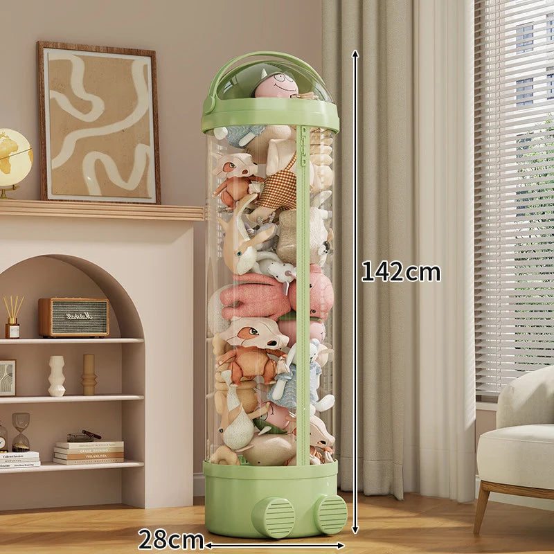 Toy Storage Organizer Clear Zippered Rolling Base