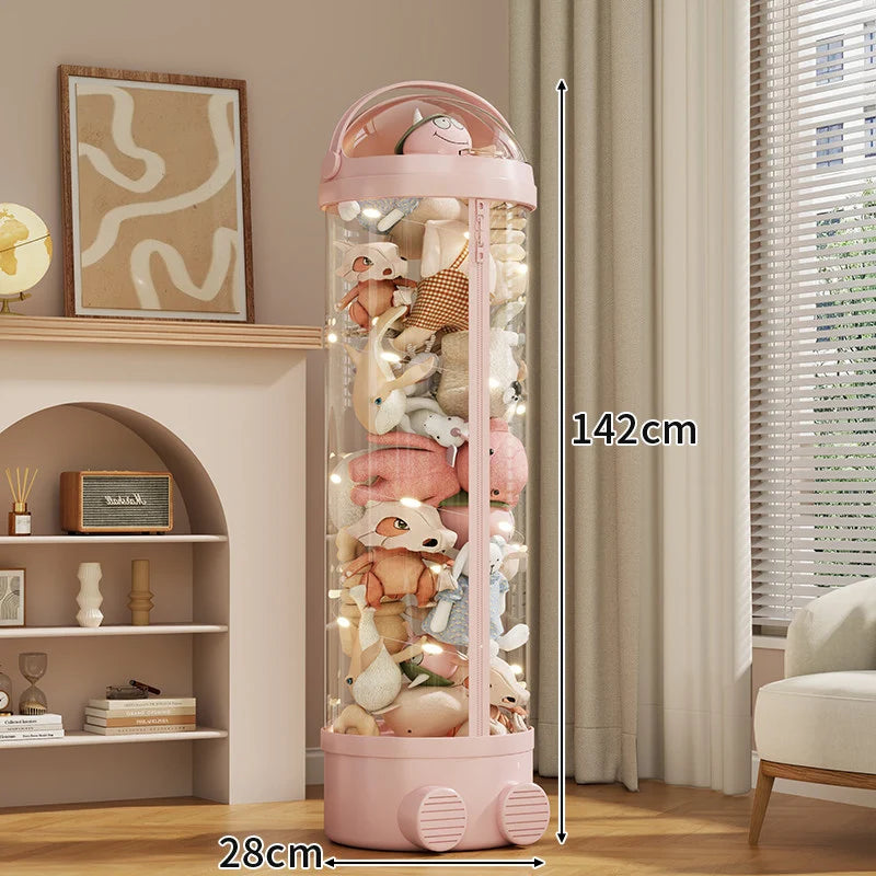 Toy Storage Organizer Clear Zippered Rolling Base
