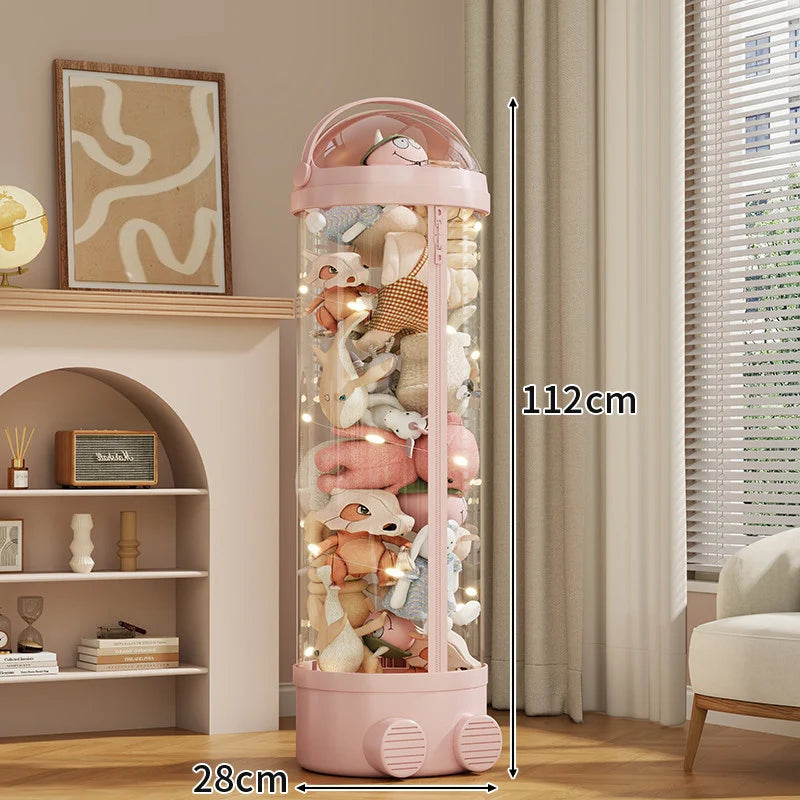 Toy Storage Organizer Clear Zippered Rolling Base
