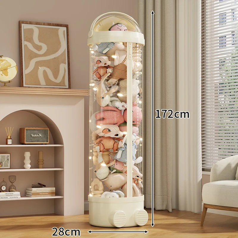 Toy Storage Organizer Clear Zippered Rolling Base