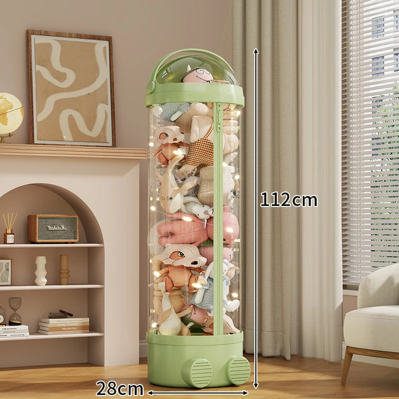 Toy Storage Organizer Clear Zippered Rolling Base