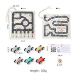 Traffic Play Set Wooden Cars & Dice Rollable Canvas Mat