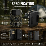 Trail Camera 16 MP Night Vision Motion Detection Weatherproof Design