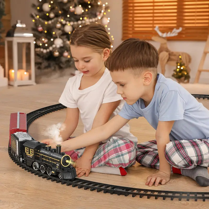 Train Set Battery-Operated Realistic Sound Easy Assembly