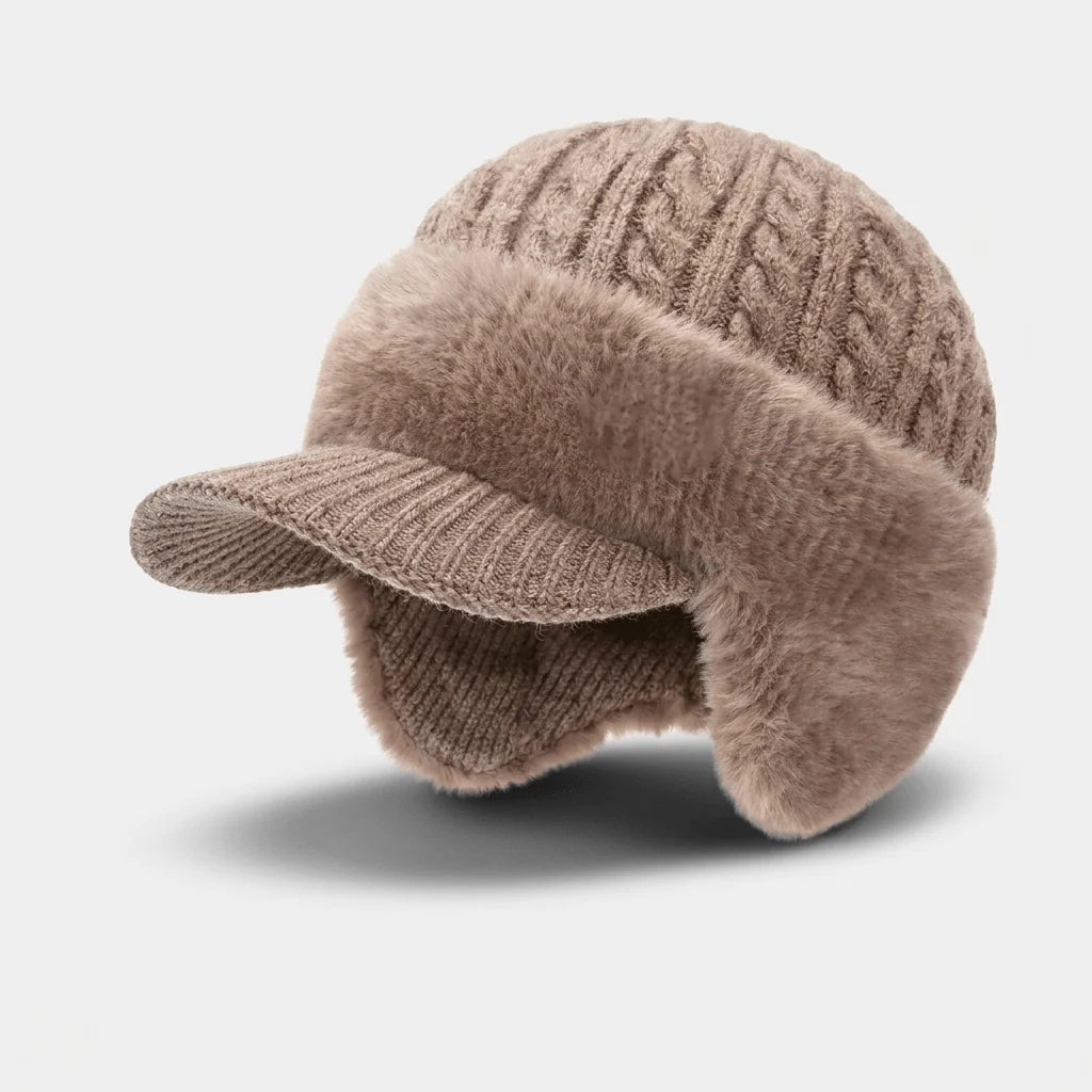 Trapper Hat Fleece Lined Double-Layer Knit Ear Flaps