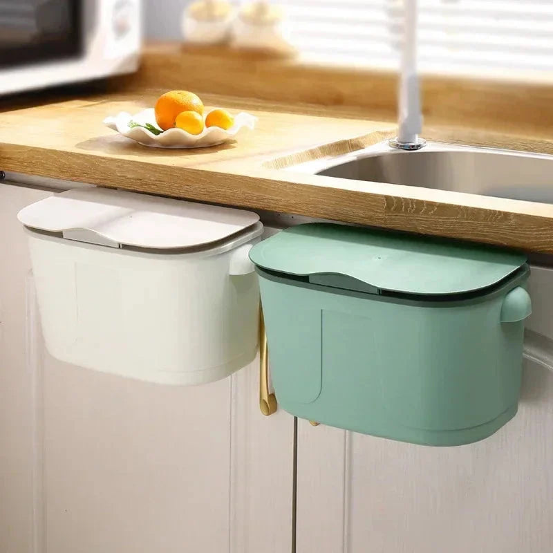 Trash Bin Wall-Mounted Space-Saving Odor-Sealing Lid