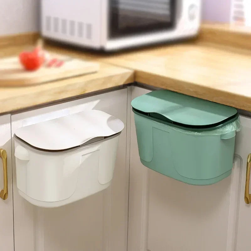 Trash Bin Wall-Mounted Space-Saving Odor-Sealing Lid